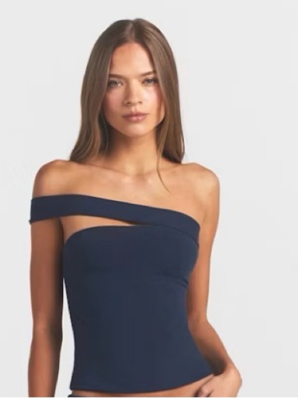 Skims Off-Shoulder Navy Asymmetric Women's Dress Top size S
